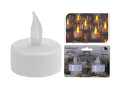 Difuzed Čajna sveča LED premera 3,5 cm BELA (2 kosa) z baterijami, časovnik