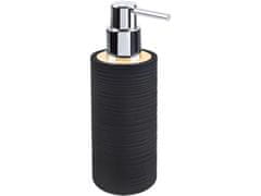 Dozator za milo XANTI 0,3l 7,8x20,2x6cm plastika, črna/bambus