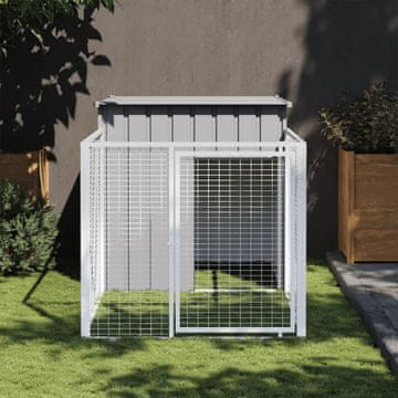 Vidaxl vidaXL Pasji boks z ograjo svetlo siv 110x201x110 cm jeklo