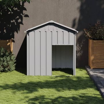 Vidaxl vidaXL Pasji boks s streho svetlo siv 117x103x123 cm jeklo