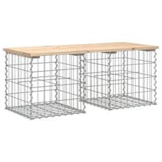 Vidaxl Vrtna klop gabion 103x44x42 cm trdna borovina