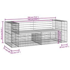 Vidaxl Vrtna gabionska klop 184x71x65,5 cm trden les douglas