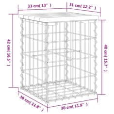 Vidaxl Vrtna klop gabion 33x31x42 cm trden les douglas