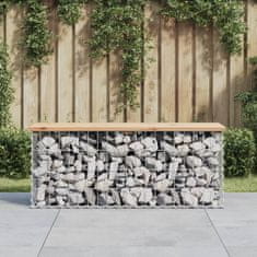 Vidaxl Vrtna gabionska klop 103x31,5x42 cm trdna borovina