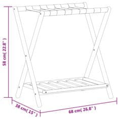 Vidaxl Stojalo za prtljago 68x38x58 cm bambus