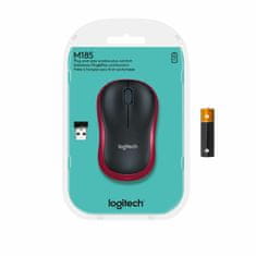 Miška Logitech M185 brezžična rdeča