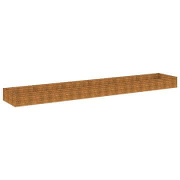 Vidaxl Vrtna visoka greda 579x100x36 cm corten jeklo