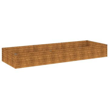 Vidaxl Vrtna visoka greda 291x100x36 cm corten jeklo