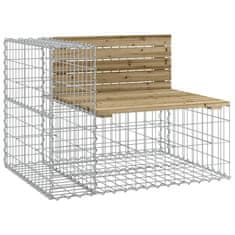 Vidaxl Vrtna gabionska klop 184x71x65,5 cm impregnirana borovina