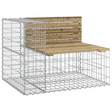 Vidaxl Vrtna gabionska klop 92x71x65,5 cm impregnirana borovina