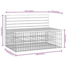 Vidaxl Vrtna gabionska klop 103x70x65 cm trdna borovina