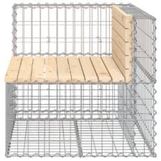 Vidaxl Vrtna gabionska klop 92x71x65,5 cm trdna borovina
