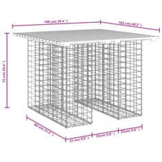 Vidaxl Vrtna gabionska klop 100x102x72 cm impregnirana borovina