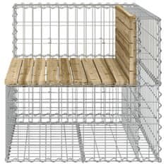 Vidaxl Vrtna gabionska klop 92x71x65,5 cm impregnirana borovina