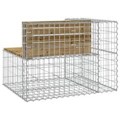 Vidaxl Vrtna gabionska klop 92x71x65,5 cm impregnirana borovina