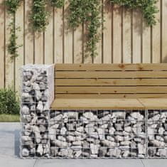 Vidaxl Vrtna gabionska klop 92x71x65,5 cm impregnirana borovina