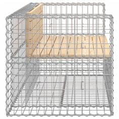 Vidaxl Vrtna gabionska klop 143x71x65,5 cm trdna borovina