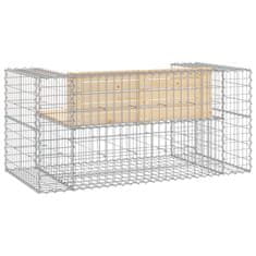 Greatstore Vrtna gabionska klop 143x71x65,5 cm trdna borovina