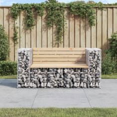 Vidaxl Vrtna gabionska klop 143x71x65,5 cm trdna borovina