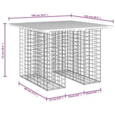 Greatstore Vrtna gabionska klop 100x102x72 cm trdna borovina