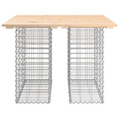 Vidaxl Vrtna gabionska klop 100x102x72 cm trdna borovina