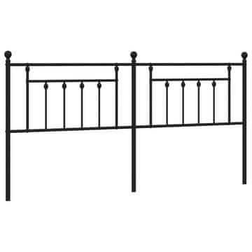 Vidaxl Kovinsko nadomestno vzglavje črno 200 cm