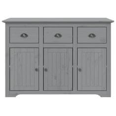 Vidaxl Komoda BODO siva 115,5x44x80 cm trdna borovina
