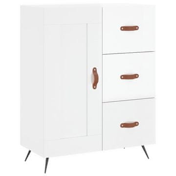 Vidaxl Komoda visok sijaj bela 69,5x34x90 cm inženirski les
