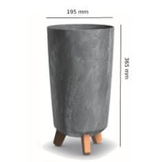 botle Cvetlični lonec z visokimi nogami, sadilnik D 20 cm, temno sivi plastični lonci v videzu betona, lonci za denar, kaktusi, gumijasto drevo