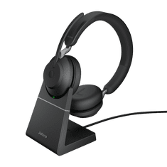 Jabra Evolve2 65 slušalke, Link380c, MS Stereo, črna + stojalo (26599-999-889)