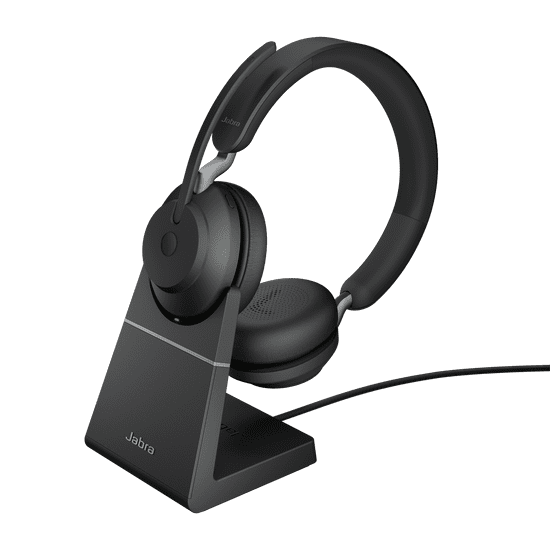 Jabra Evolve2 65 slušalke, Link380c, MS Stereo, črna + stojalo (26599-999-889)