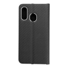 OEM LUNA Book Carbon torbica za SAMSUNG A40 črna