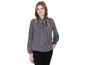 sarcia.eu Elegantna temno siva bluza z modnim zavezovanjem pri izrezu.