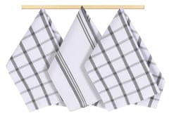 Kuhinjske brisače - komplet 3 - 50x70 cm - Káro siva