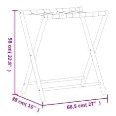 Vidaxl Stojalo za prtljago črno 68,5x38x58 cm bambus