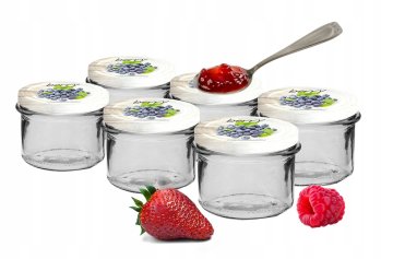 shumee Kozarec za marmelado z barvnim pokrovom, 6 kosov, 235 ml