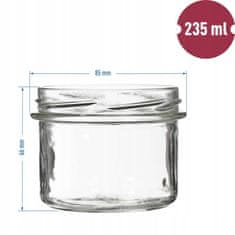 shumee Kozarec za marmelado z barvnim pokrovom, 6 kosov, 235 ml
