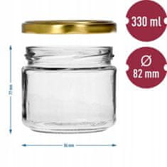 shumee Kozarci za marmelado s pokrovi, 6 kosov, 330 ml