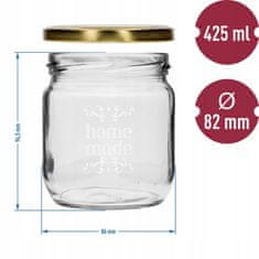 shumee Kozarci za marmelado s pokrovi, 3 kosi, 425 ml