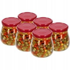 shumee Kozarci za marmelado s pokrovi, 6 kosov, 500 ml