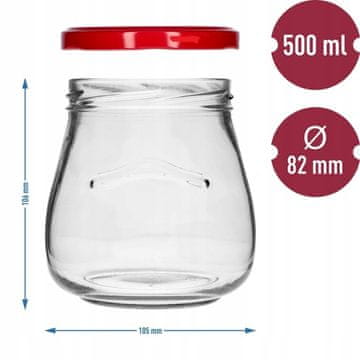 shumee Kozarci za marmelado s pokrovi, 6 kosov, 500 ml