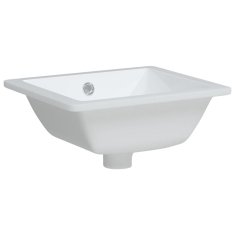 Vidaxl Kopalniški umivalnik bel 36x31,5x16,5 cm pravokoten keramičen