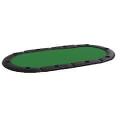 Vidaxl Zložljiva poker podloga za 10 igralcev zelena 208x106x3 cm