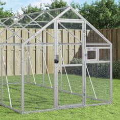 Vidaxl Ptičnica srebrna 1,79x4x1,85 m aluminij