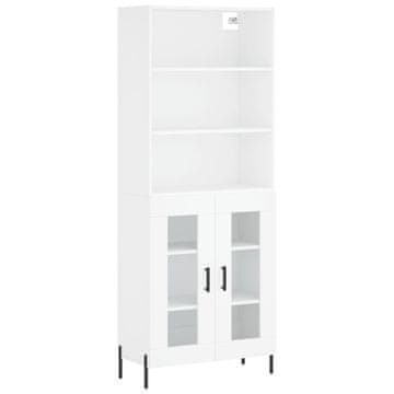 Vidaxl Visoka omara bela 69,5x34x180 cm inženirski les