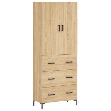 Vidaxl Visoka komoda sonoma hrast 69,5x34x180 cm inženirski les
