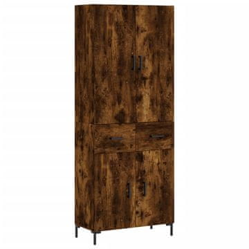 Vidaxl Visoka komoda dimljen hrast 69,5x34x180 cm inženirski les