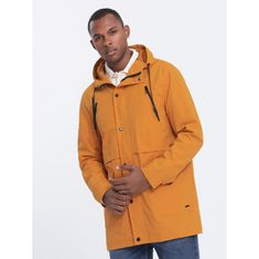 OMBRE Moška jakna z žepi V3 OM-JANP-22FW-004 gorčična MDN123260 XL