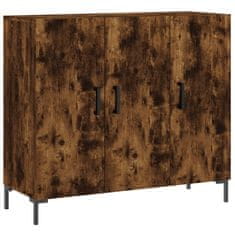 Vidaxl Komoda dimljeni hrast 90x34x80 cm konstruiran les