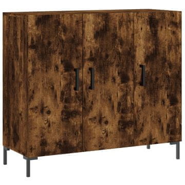 Vidaxl Komoda dimljeni hrast 90x34x80 cm konstruiran les